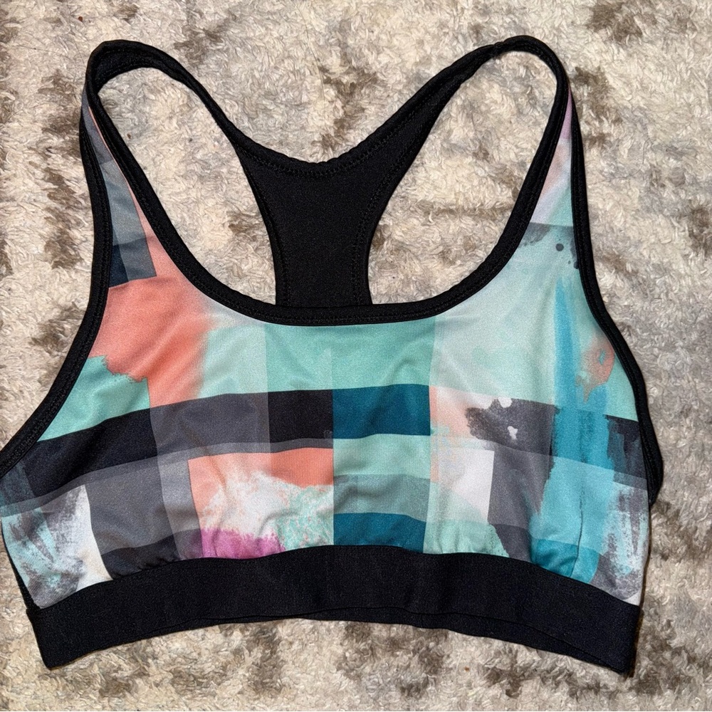 Aeropostale Black Sports Bra Medium-Impact Racerback